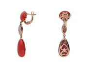 Orecchini con corallo e diamanti - Asta Speciale Natale