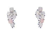 Orecchini con diamanti, pietre di luna, calcedoni e pietre - Asta Speciale Natale