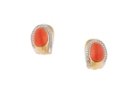 Salvini, orecchini con corallo e diamanti - Asta Speciale Natale