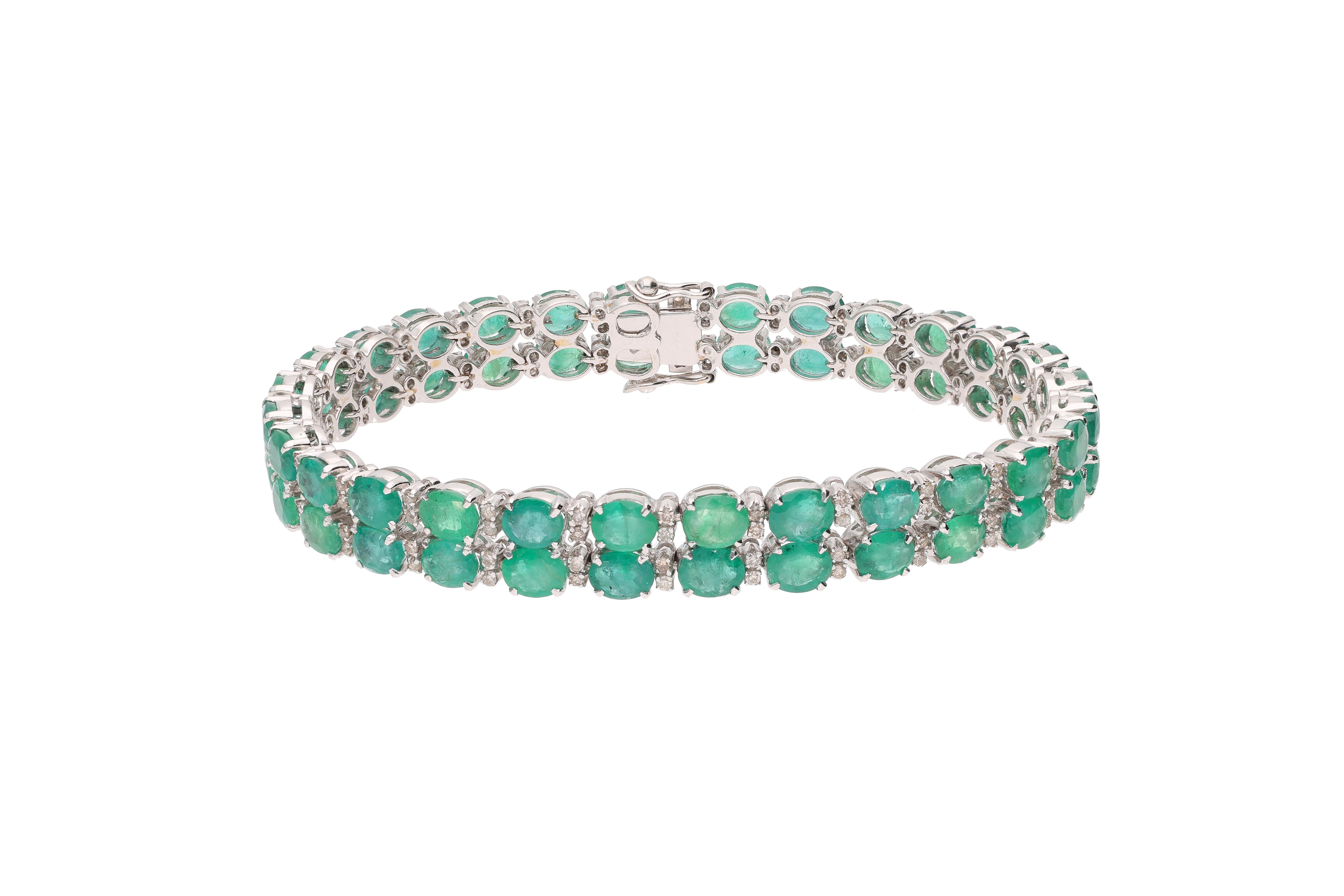 Bracciale con smeraldi e diamanti - Asta Speciale Natale