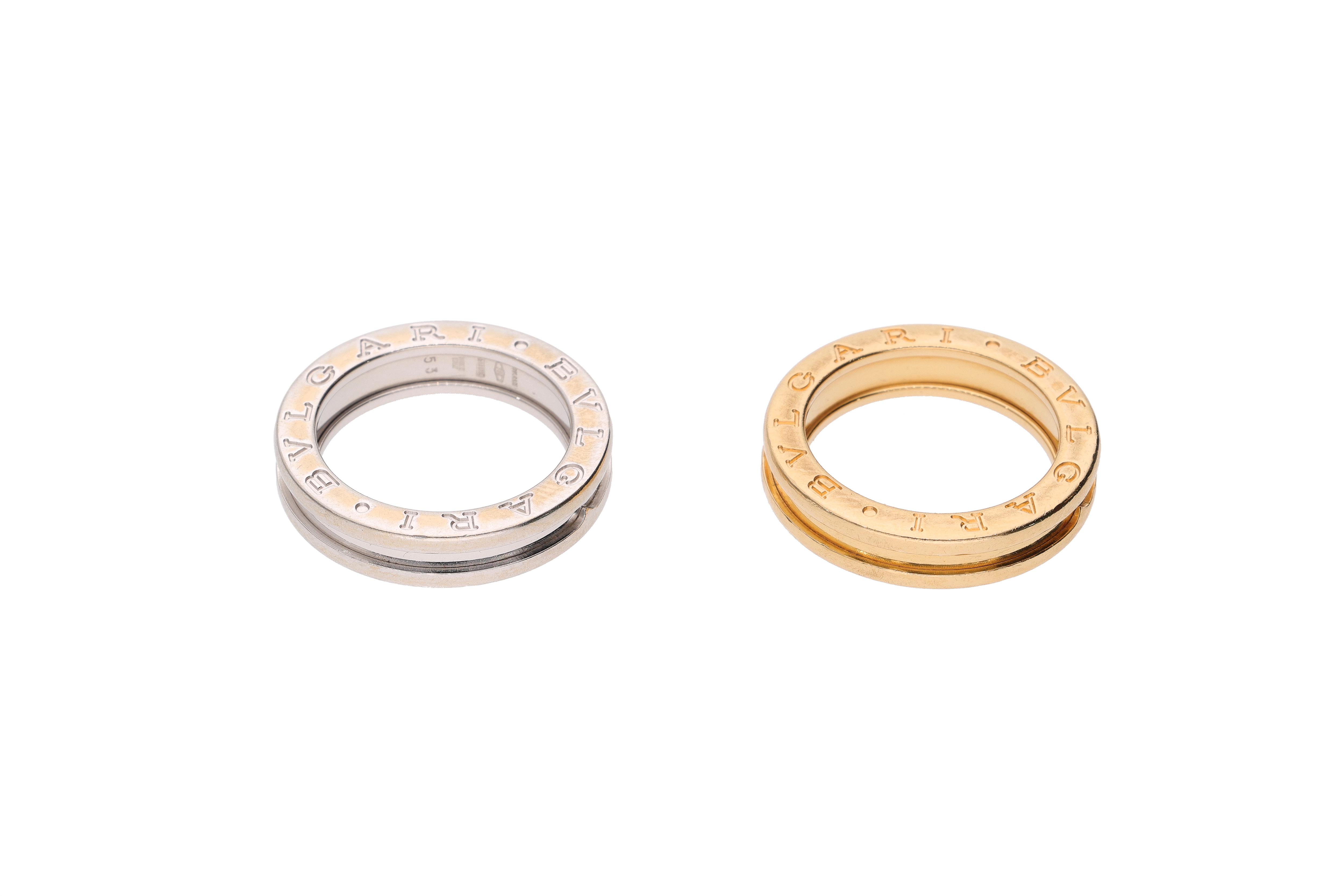 Bulgari, collezione B.zero1, coppia di anelli - Asta Speciale Natale