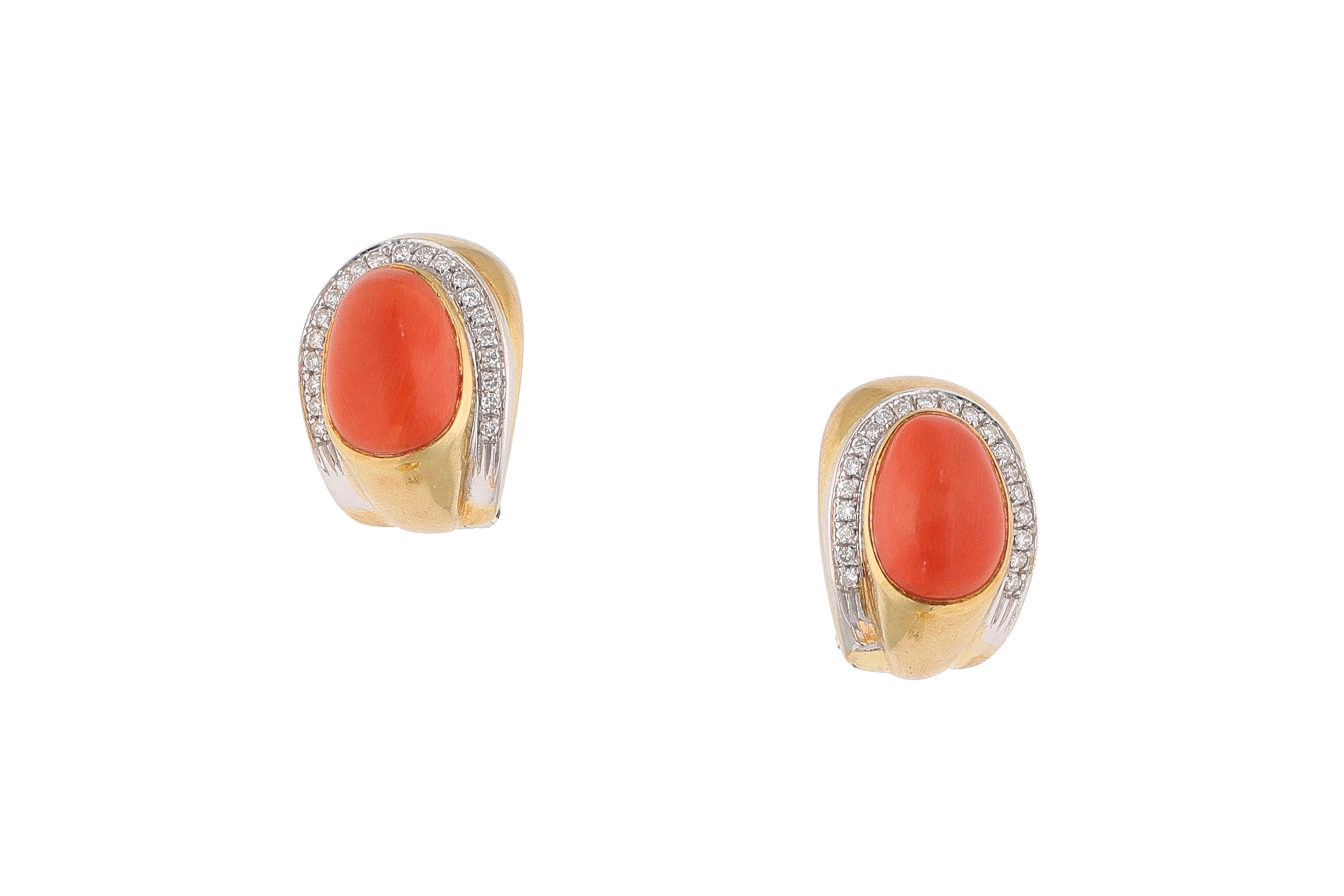 Salvini, orecchini con corallo e diamanti - Asta Speciale Natale