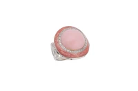 Anello con diamanti, calcedonio centrale e smalto - Asta Speciale San Valentino