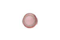 Anello con diamanti, calcedonio centrale e smalto - Asta Speciale San Valentino