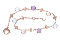 Bracciale con topazi azzurri, ametiste e quarzi citrini - Asta Speciale San Valentino