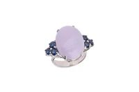 Demi parure anello e orecchini con calcedoni e pietre - Asta Speciale San Valentino