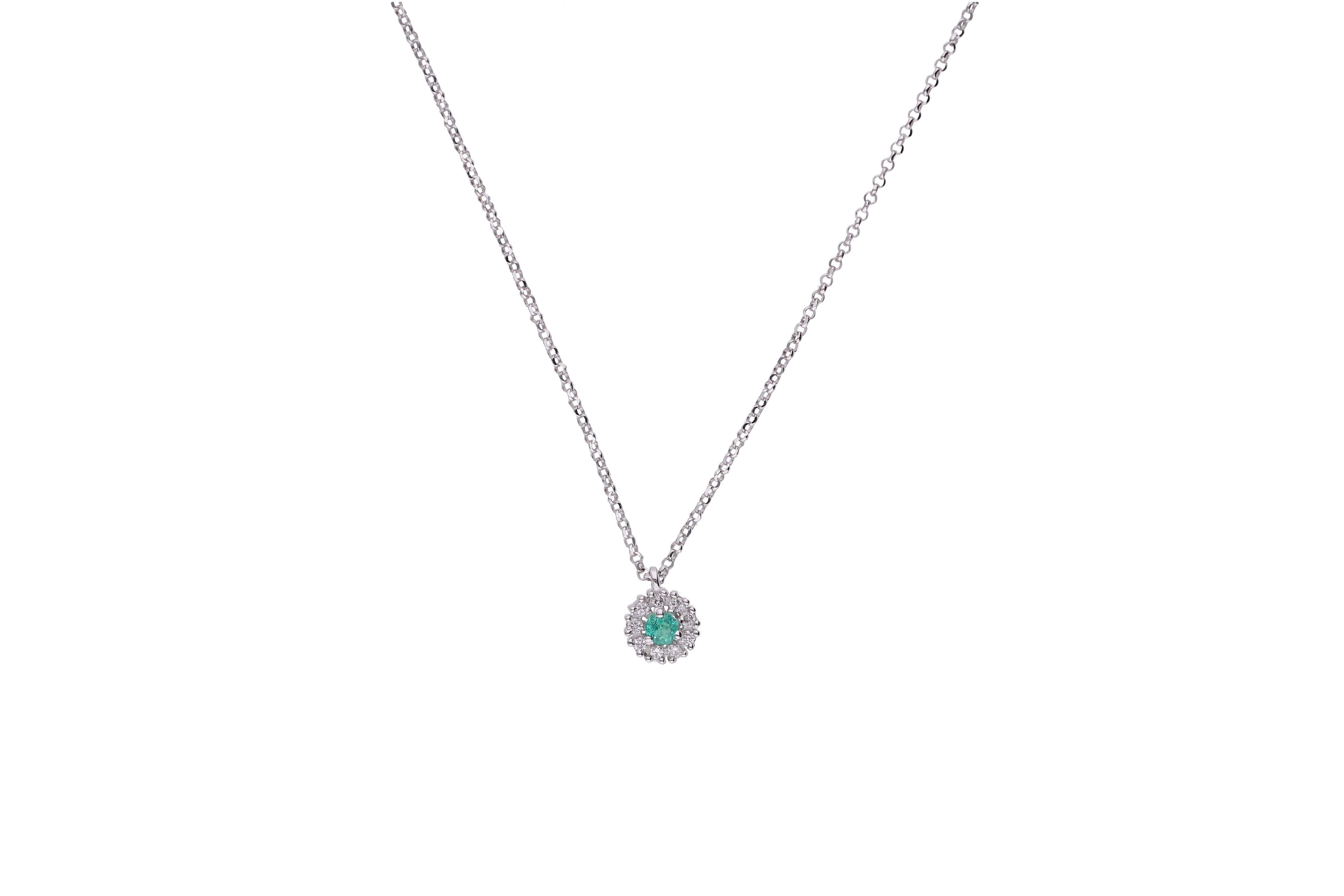 Collana con smeraldo e diamanti - Asta Speciale San Valentino