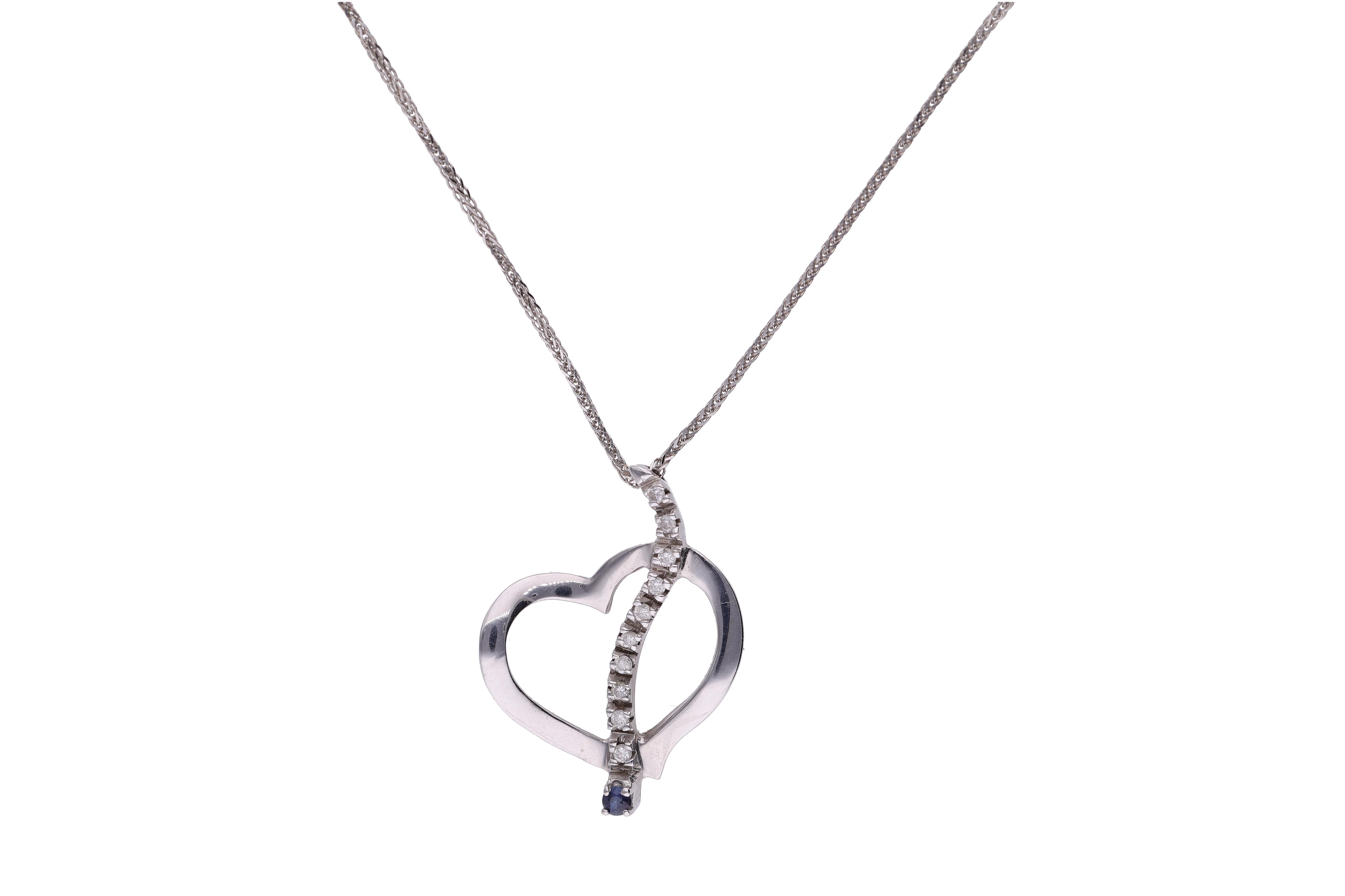Collier con diamanti e zaffiro - Asta Speciale San Valentino