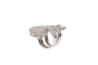 Anello a serpente con pave' di diamanti e rubini - Asta Tesori di Pasqua - Gioielli da riscoprire