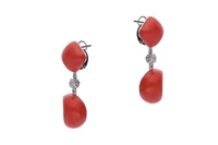 Orecchini con corallo e diamanti - Asta Tesori di Pasqua - Gioielli da riscoprire Orecchini con corallo e diamanti - Asta Tesori di Pasqua - Gioielli da riscoprire