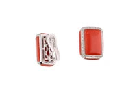 Orecchini con corallo e diamanti - Asta Tesori di Pasqua - Gioielli da riscoprire Orecchini con corallo e diamanti - Asta Tesori di Pasqua - Gioielli da riscoprire