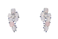 Orecchini con diamanti, pietre di luna, calcedoni e pietre - Asta Tesori di Pasqua - Gioielli da riscoprire