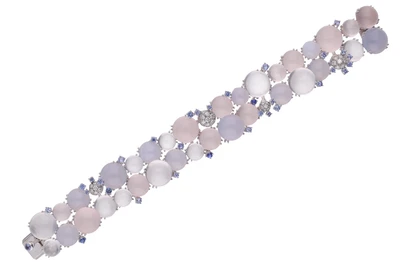 Bracciale con diamanti, quarzi, pietre di luna, calcedoni e pietre - Asta Tesori di Pasqua - Gioielli da riscoprire