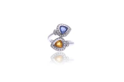 Anello con diamanti e zaffiri - Asta Preziosi