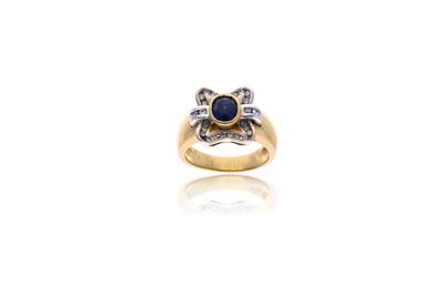 Anello con diamanti e zaffiro - Asta Preziosi