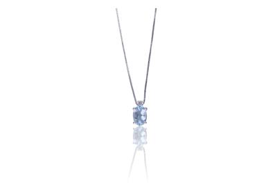 Collana con diamante e acquamarina - Asta Preziosi