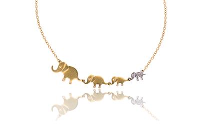 Collana in oro, con diamanti - Asta Preziosi