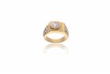 Anello, in oro, con diamante - 