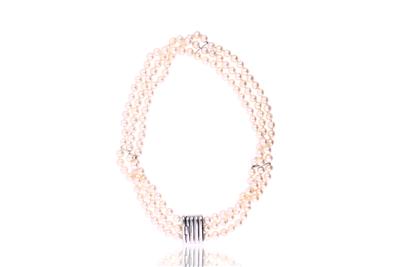 Collana perle diam 5,5-6 mm con chiusura e inserti in oro - 