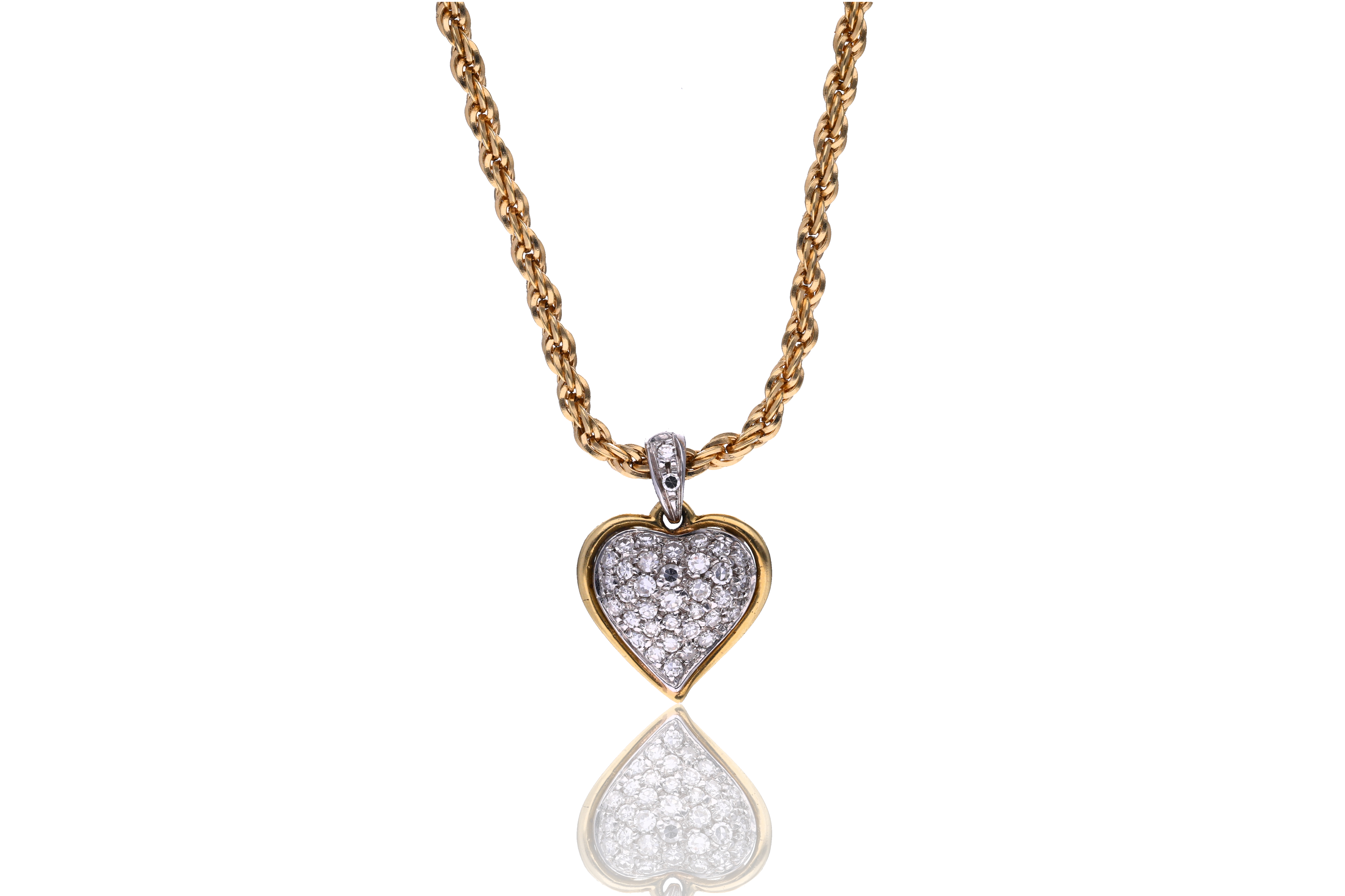 Collana e ciondolo a cuore con diamanti - Asta Preziosi