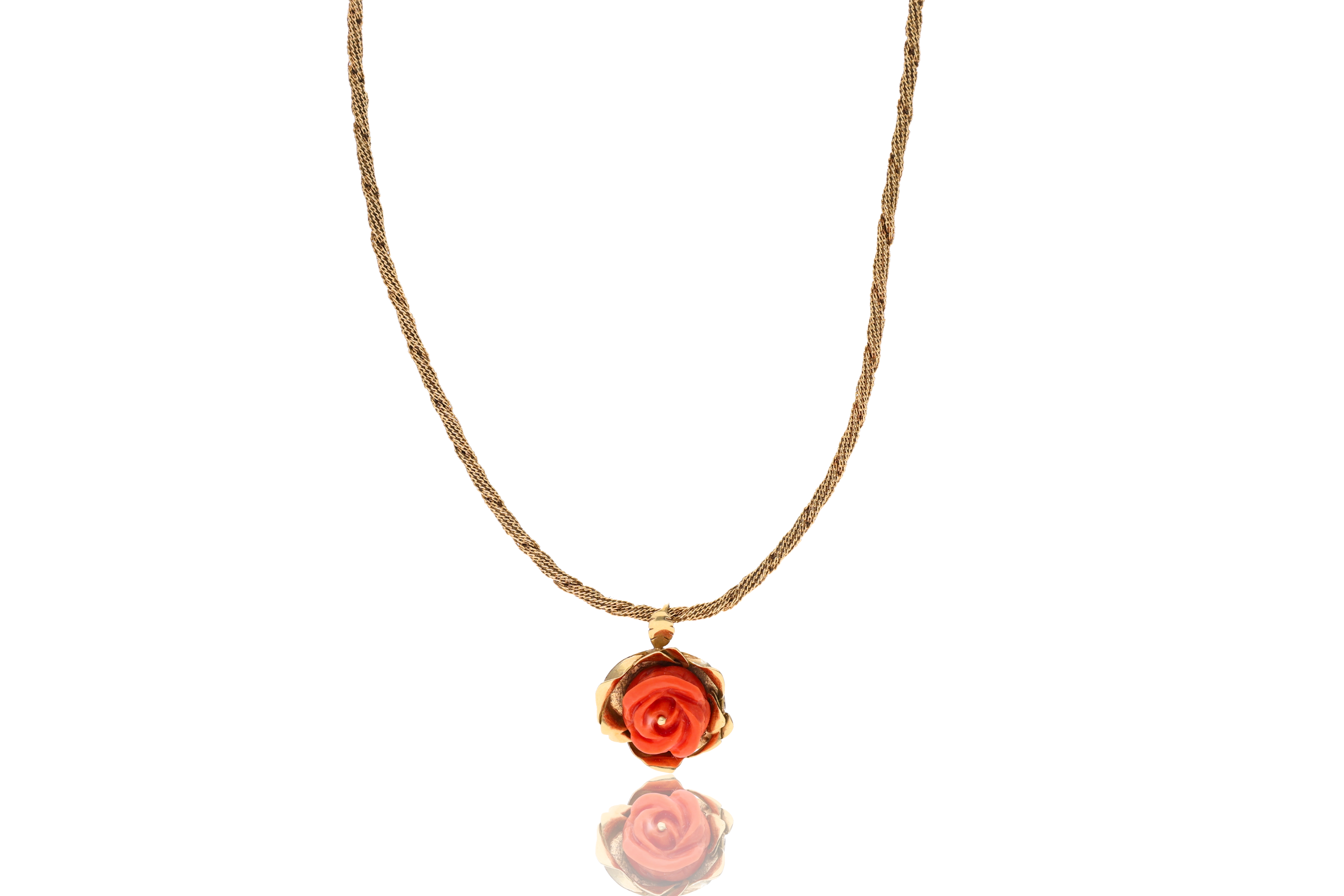 Collana e ciondolo con corallo - Asta Preziosi