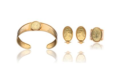 Bracciale, anello, 2 orecchini in oro - Asta Preziosi Bracciale, anello, 2 orecchini in oro - Asta Preziosi