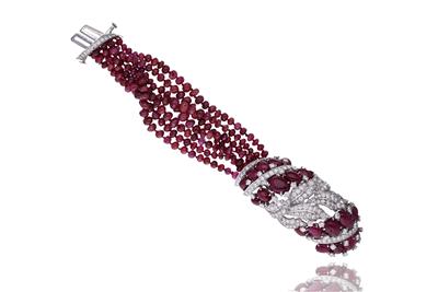 Bracciale in rubini, platino e oro - Asta Preziosi Bracciale in rubini, platino e oro - Asta Preziosi