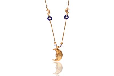 Collana con lapislazzuli e pendente a forma di luna - Asta Preziosi Collana con lapislazzuli e pendente a forma di luna - Asta Preziosi