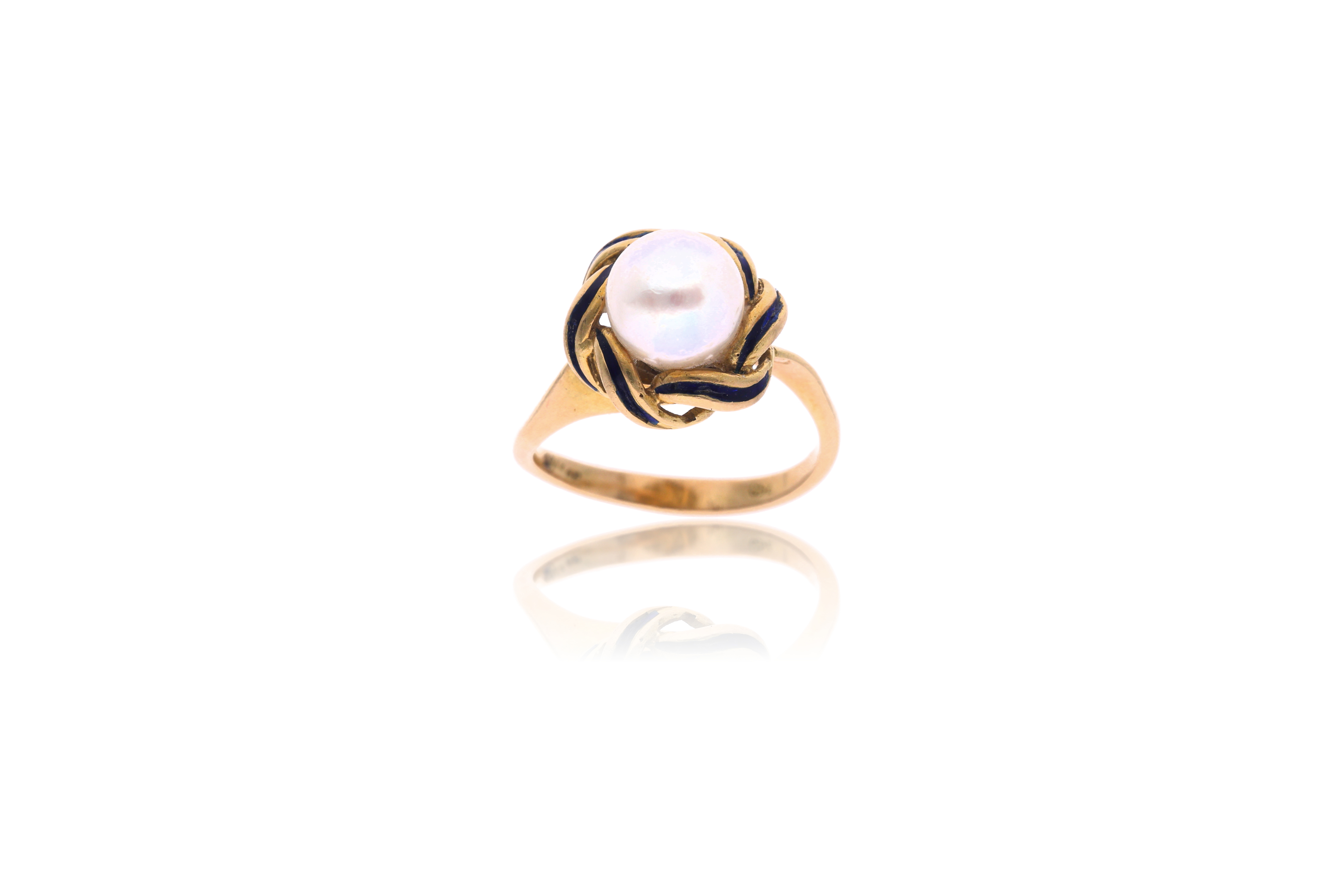 Anello con perla e smalto - Asta Preziosi