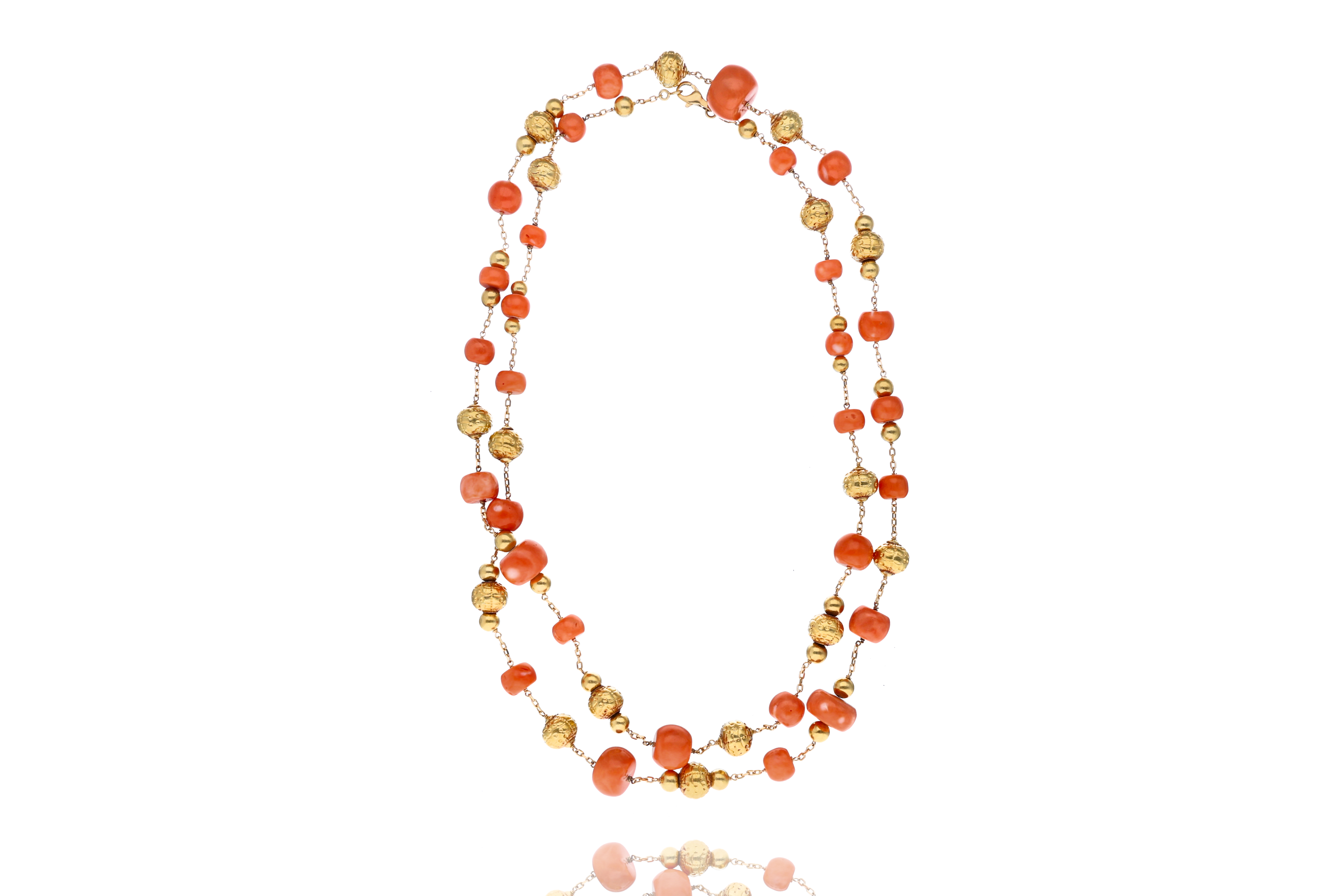 Collana in oro, corallo e altro materiale - Asta Preziosi