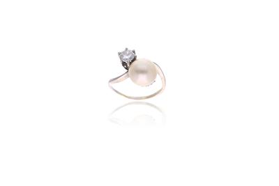 Anello con diamante e perla - Asta Preziosi Anello con diamante e perla - Asta Preziosi