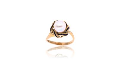 Anello con perla e smalto - Asta Preziosi Anello con perla e smalto - Asta Preziosi