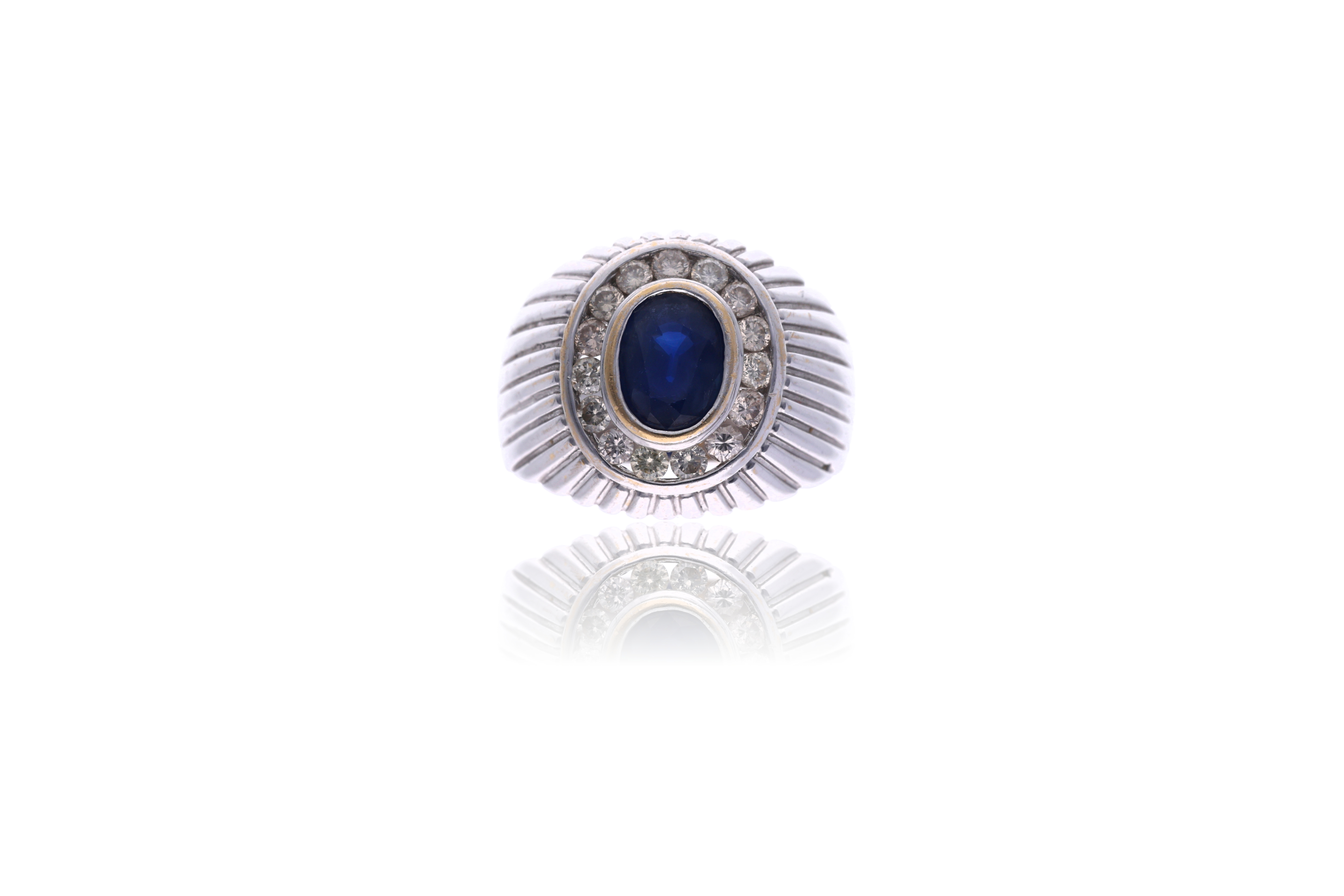 Anello con zaffiro e diamanti - Asta Preziosi