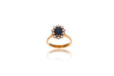 Anello in oro con, diamanti e zaffiro - Asta Preziosi Anello in oro con, diamanti e zaffiro - Asta Preziosi