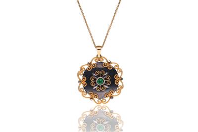 Collana e ciondolo con pietra, in oro 585 - Asta Preziosi Collana e ciondolo con pietra, in oro 585 - Asta Preziosi