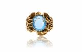 Anello in oro, con topazio azzurro - Asta Preziosi