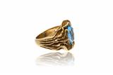 Anello in oro, con topazio azzurro - Asta Preziosi