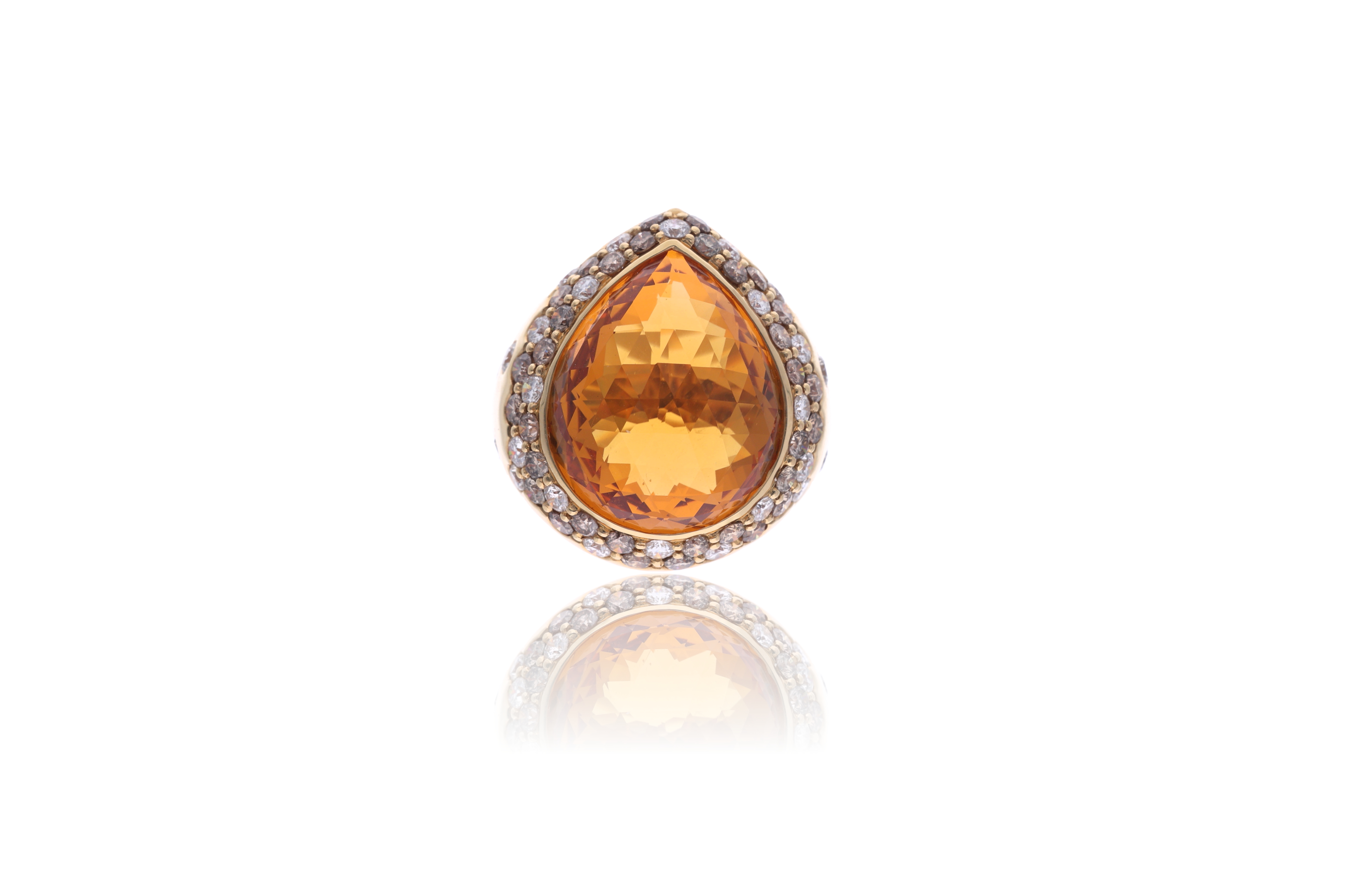 Anello con diamanti e quarzo citrino - Asta Preziosi