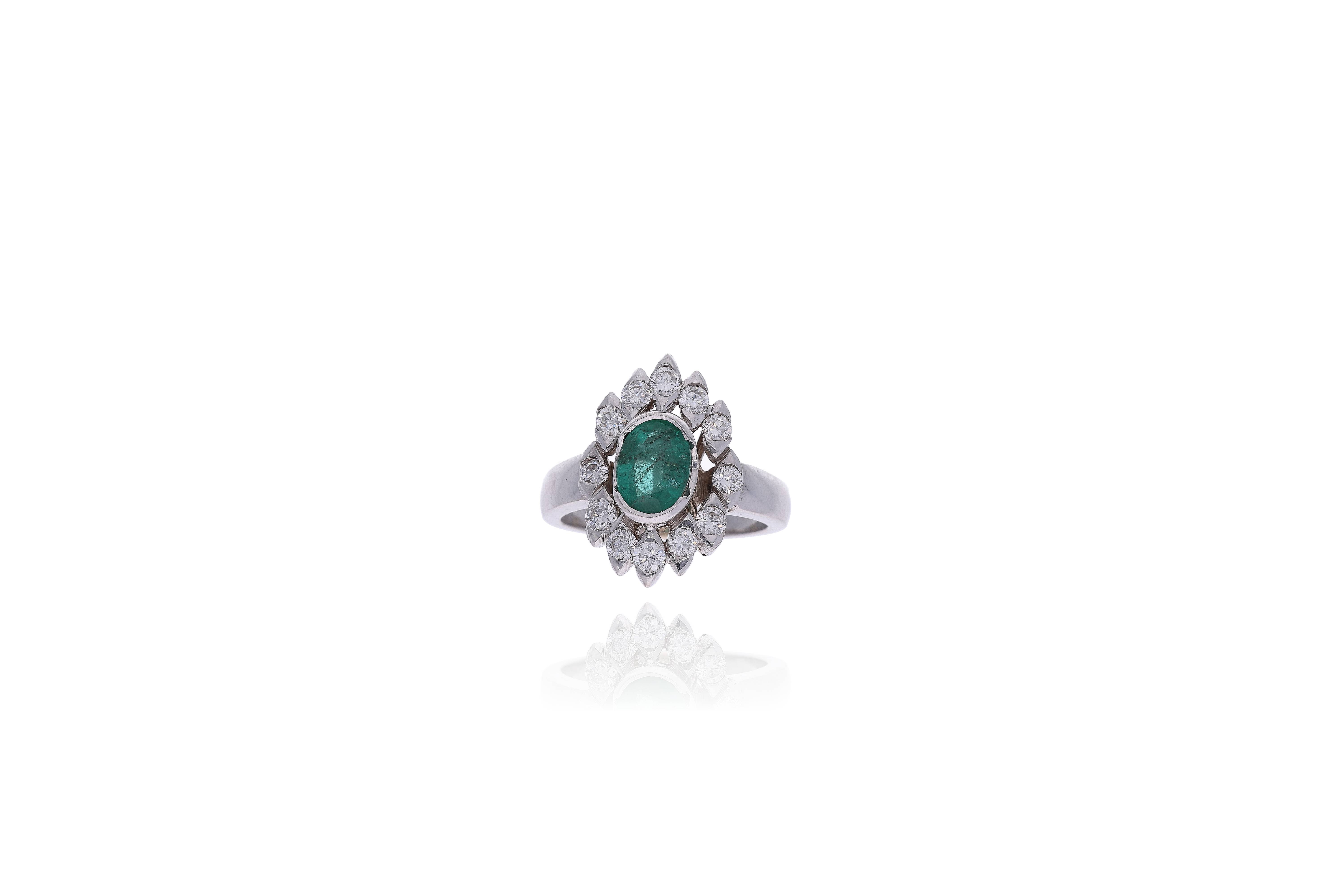 Anello con smeraldo e diamanti - Asta Preziosi