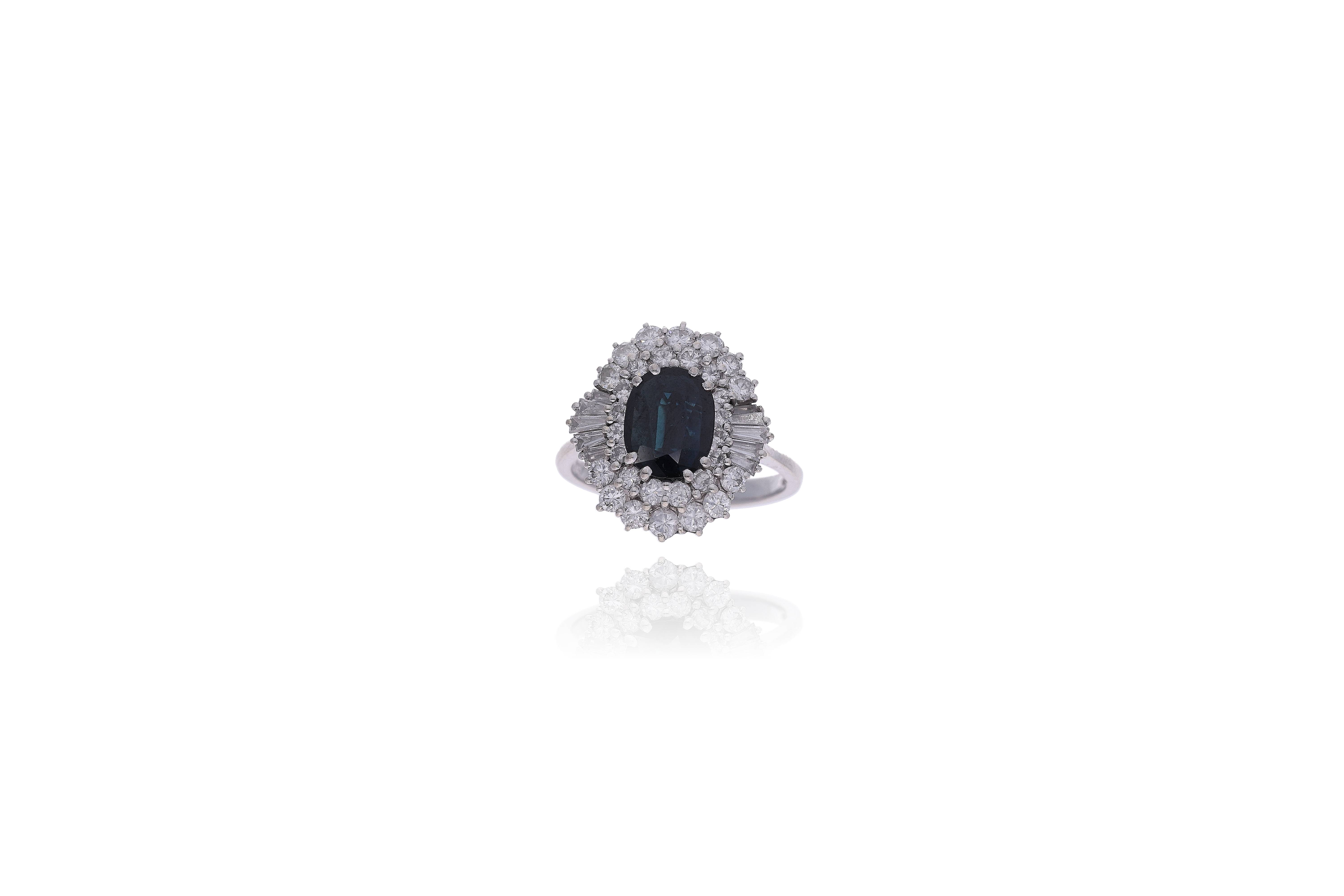 Anello con zaffiro e diamanti - Asta Preziosi