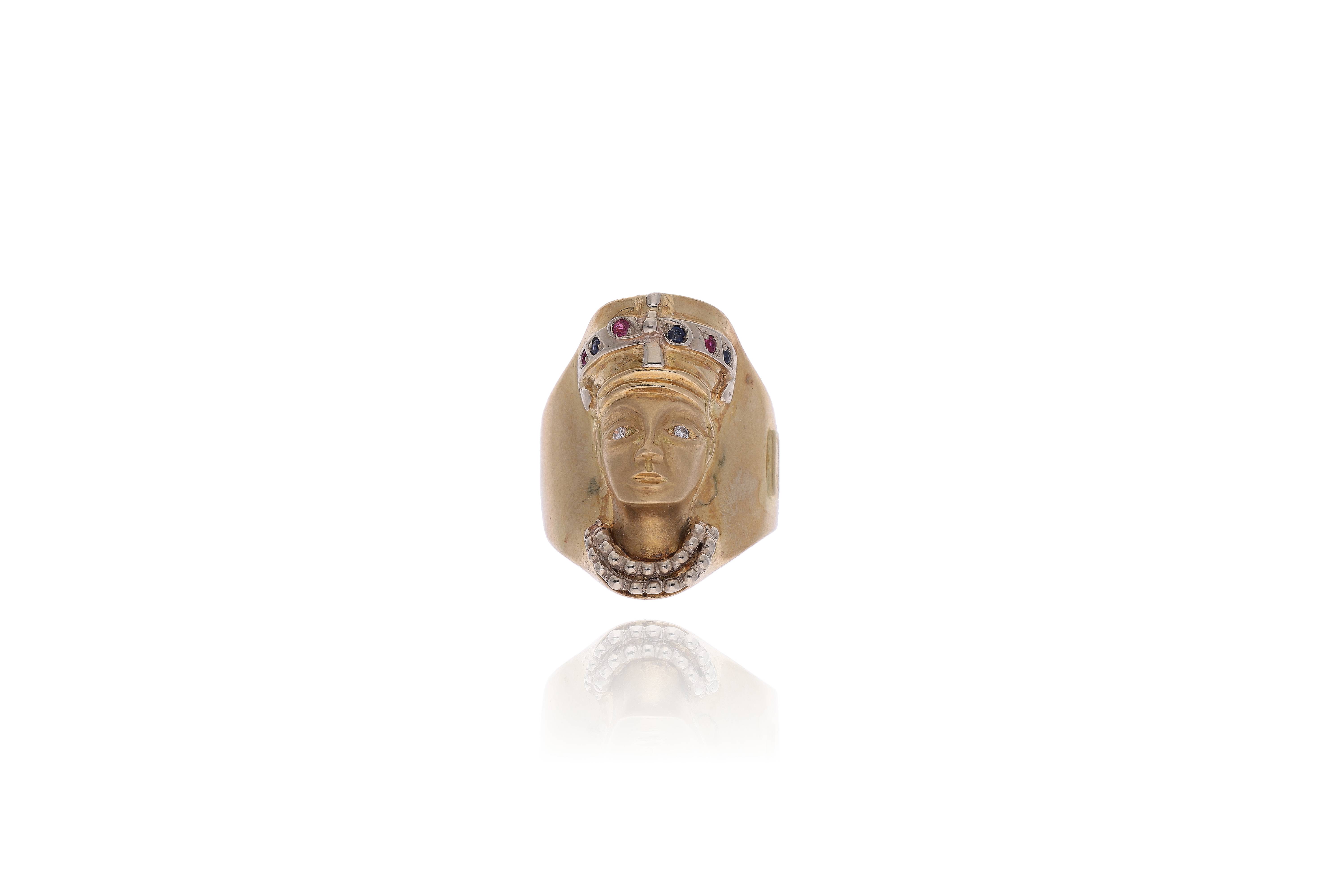 Anello in oro con diamanti, rubini e zaffiri - Asta Preziosi