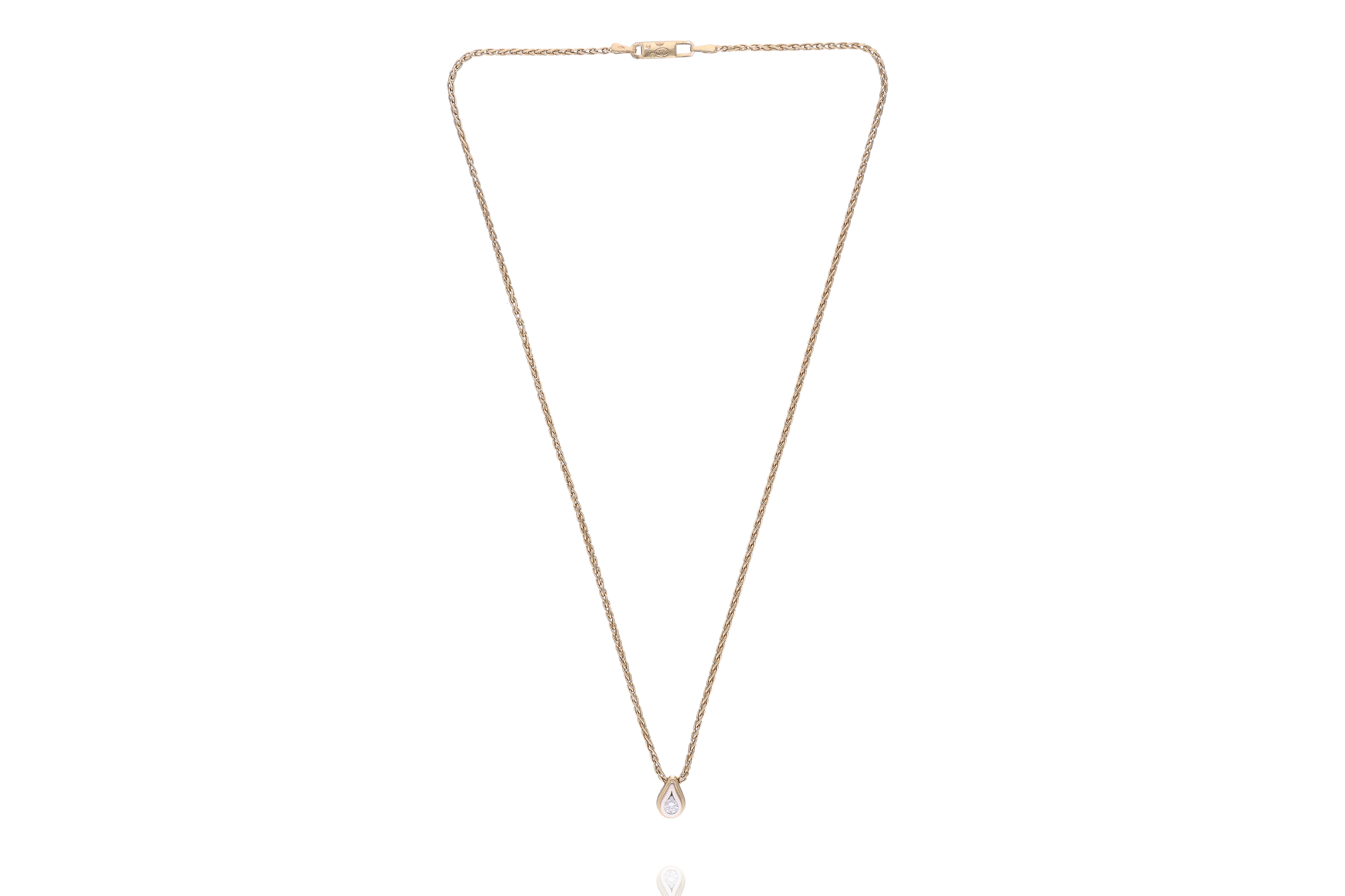 Collana ciondolo in oro, con diamante - Asta Preziosi