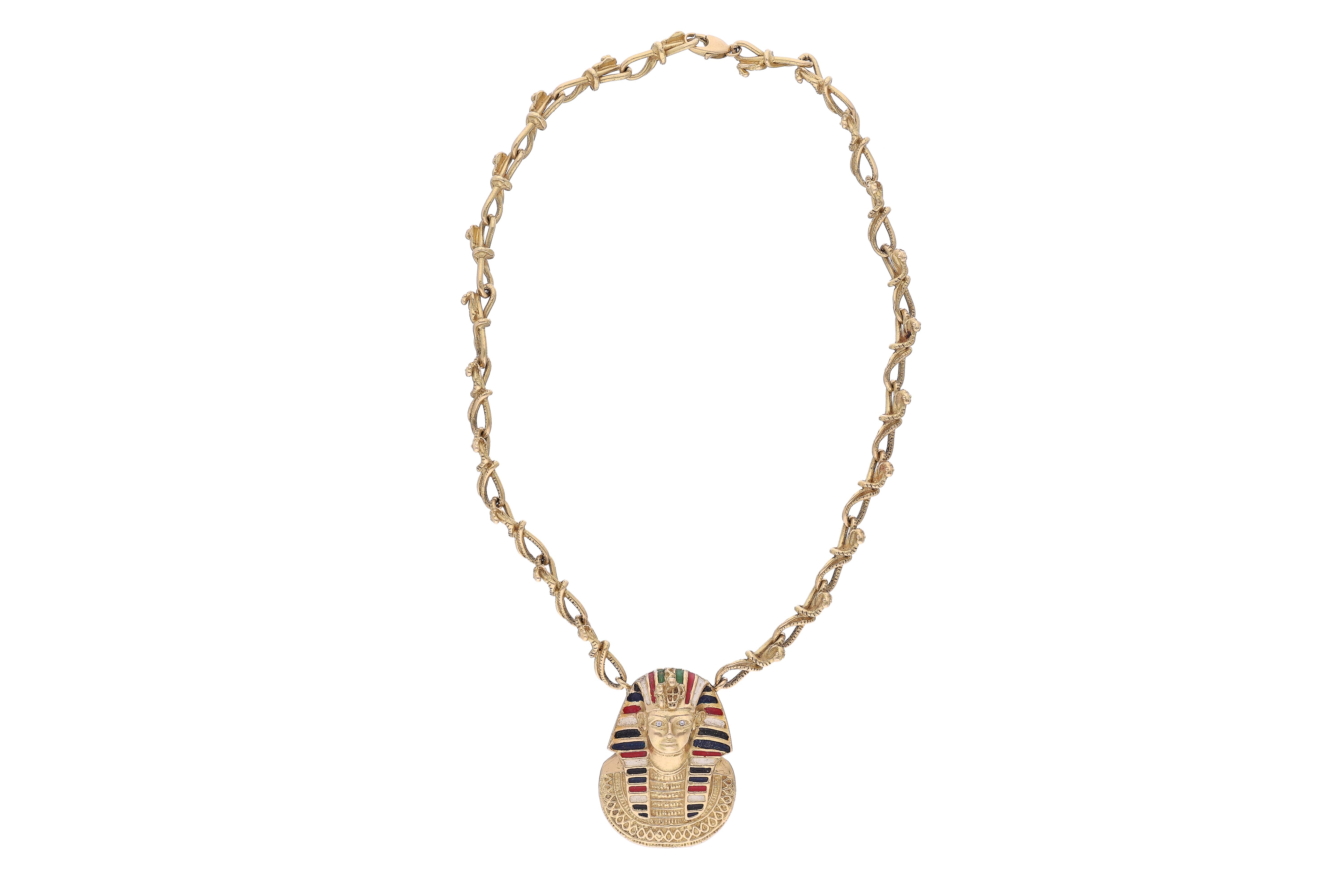 Collana con ciondolo in oro e smalti - Asta Preziosi
