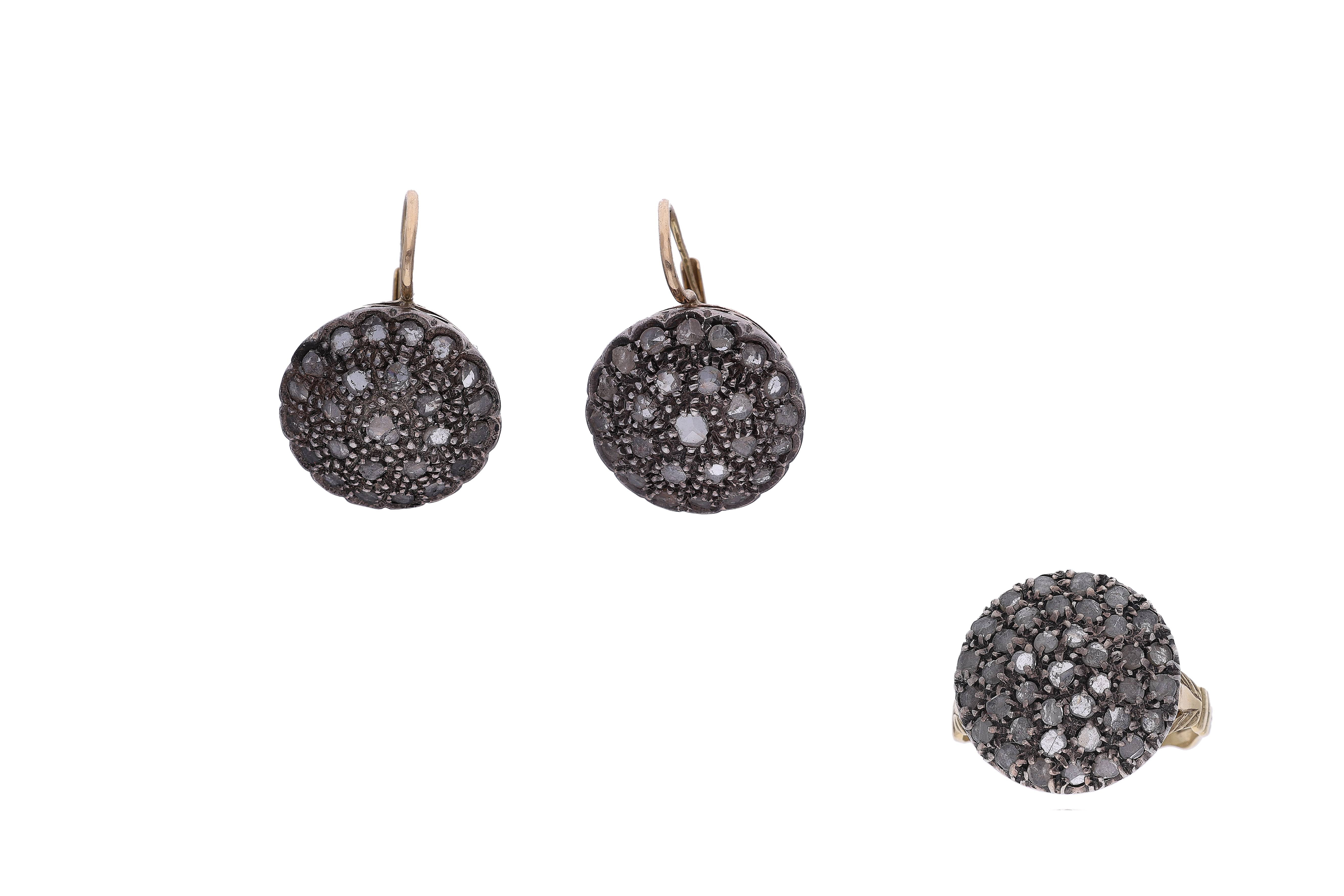 Parure composta da anello e paio di orecchini con diamanti - Asta Preziosi