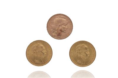 Due monete da 8 Fiorini austriaci e una moneta da 20 Franchi francesi - Asta Preziosi Due monete da 8 Fiorini austriaci e una moneta da 20 Franchi francesi - Asta Preziosi