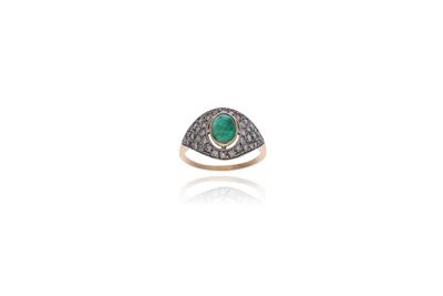 Anello con diamanti e smeraldo - Asta Preziosi