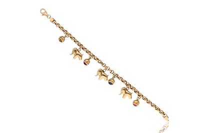 Bracciale e 7 ciondoli con pietre - Asta Preziosi Bracciale e 7 ciondoli con pietre - Asta Preziosi