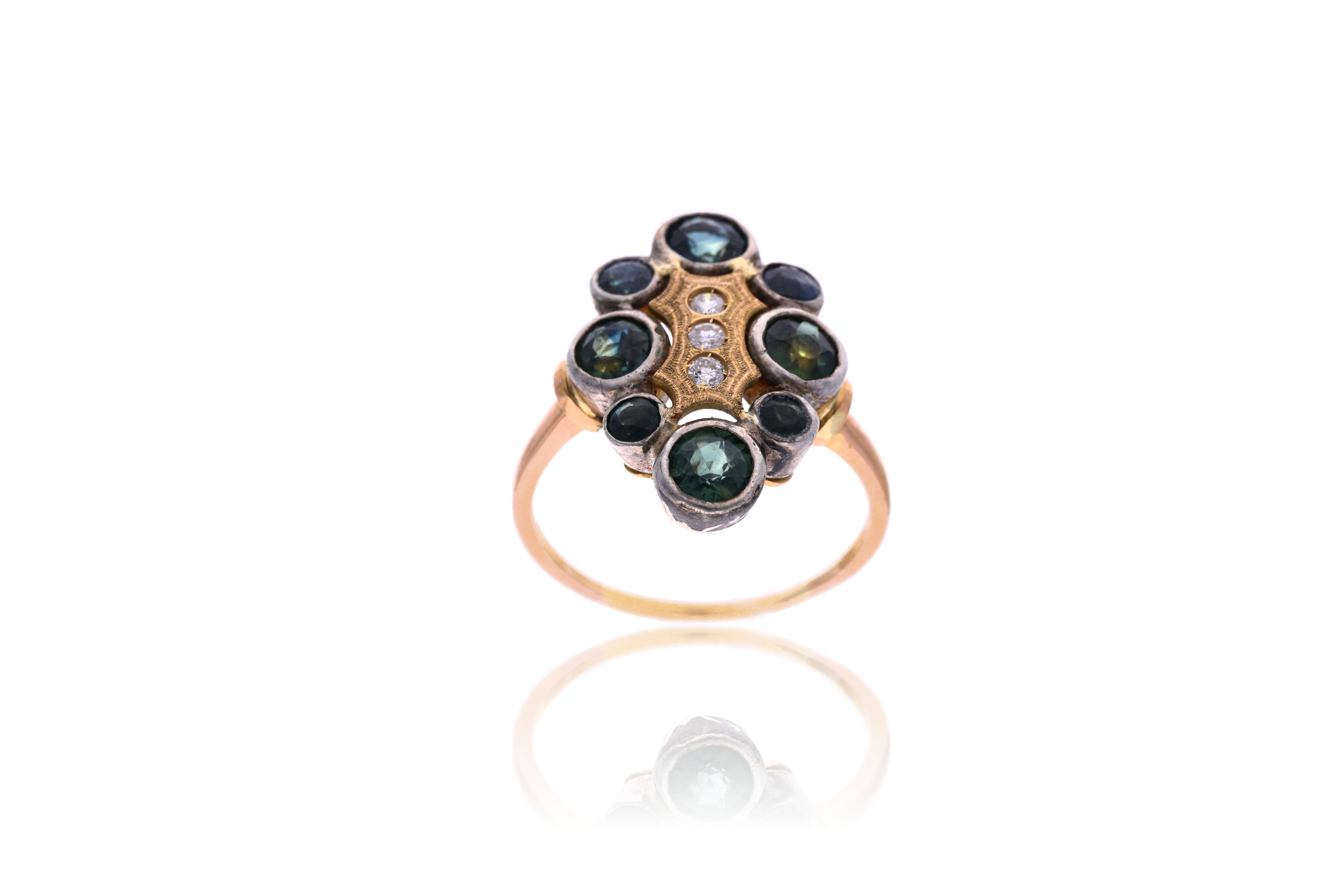 Anello con diamanti, zaffiri e pietre - Asta Preziosi