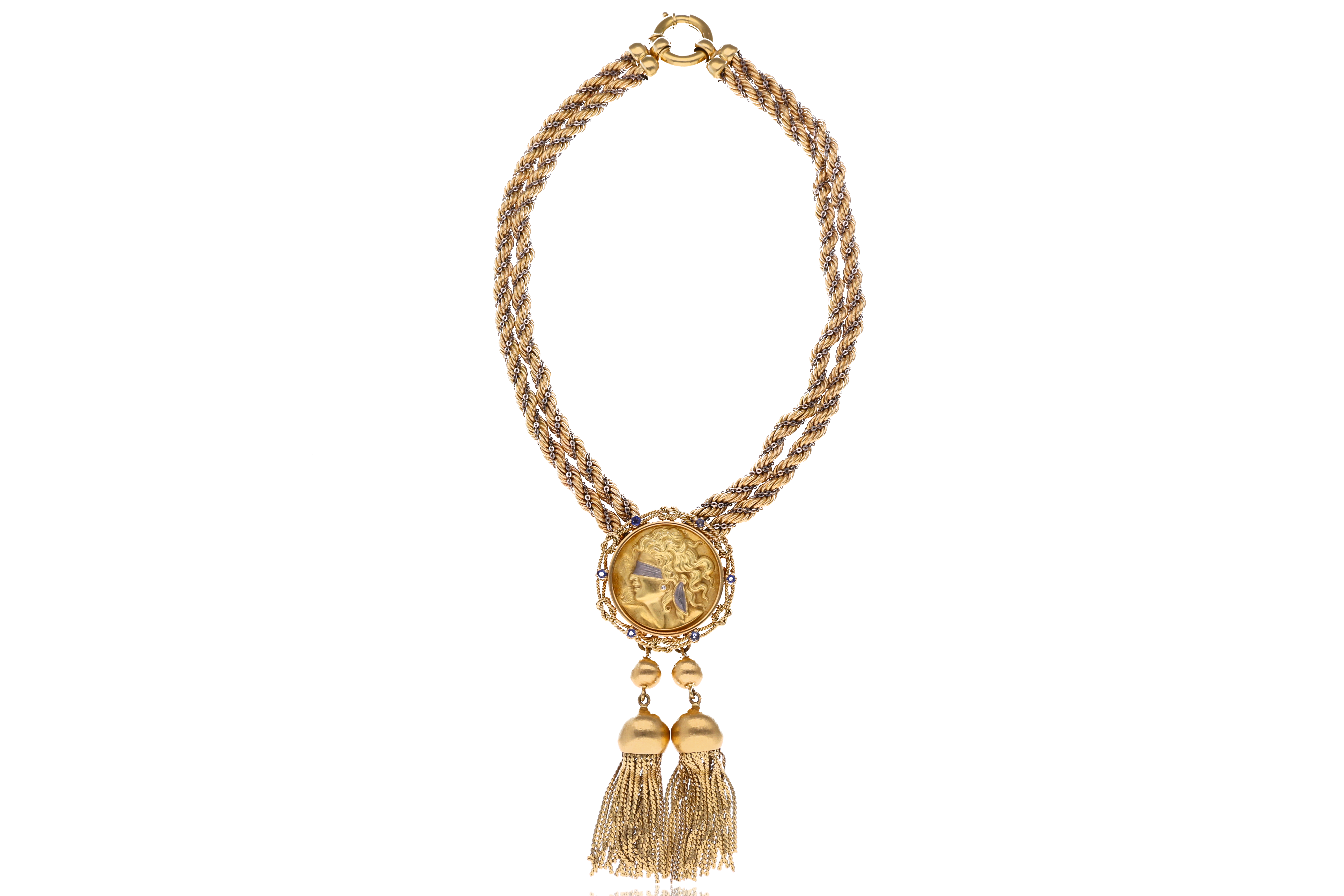 Collana con diamanti e zaffiri - Asta Preziosi