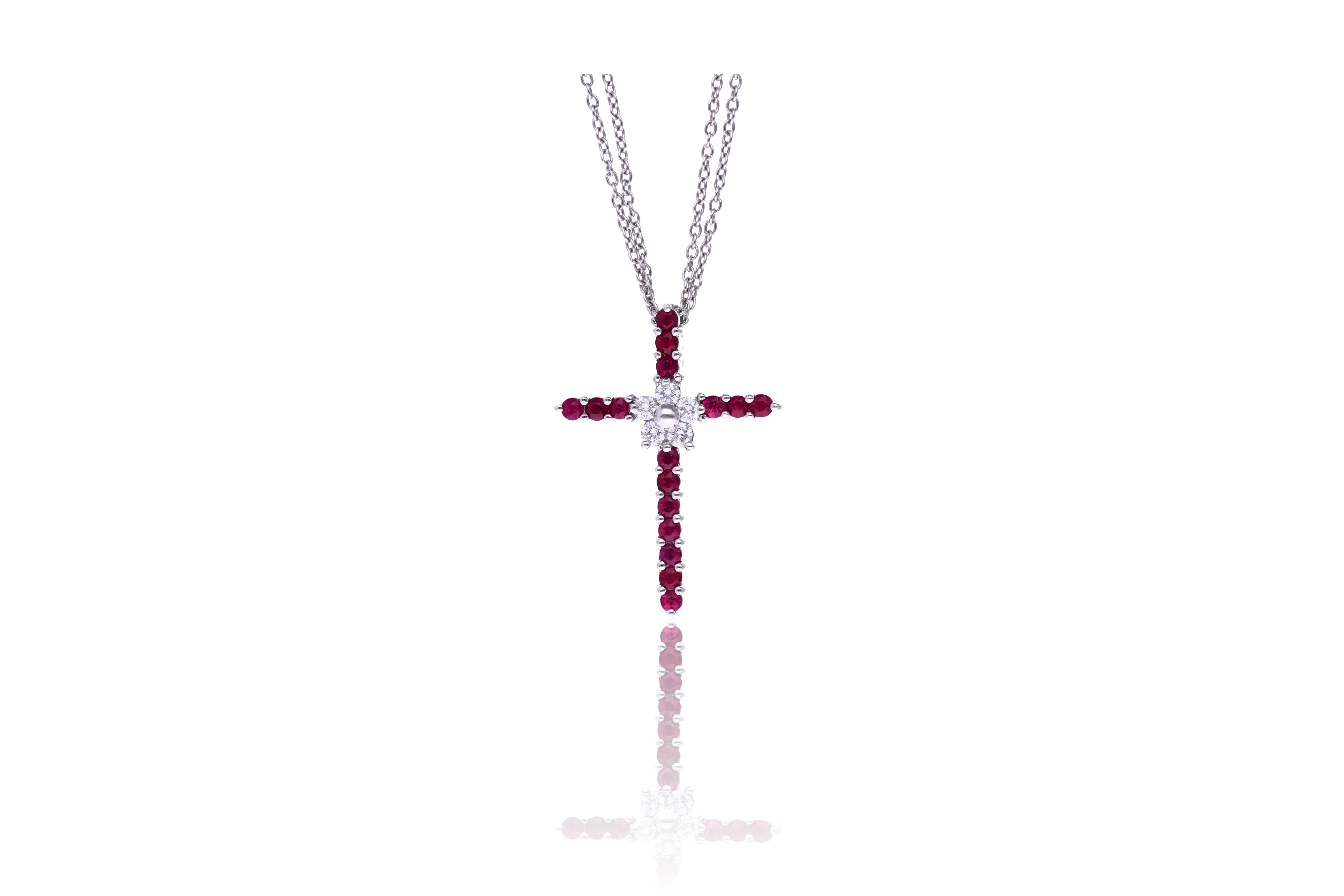 Recarlo, collana e ciondolo con rubini e diamanti - Asta Preziosi